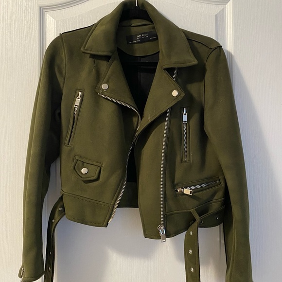 Zara green suede jacket - Picture 1 of 4
